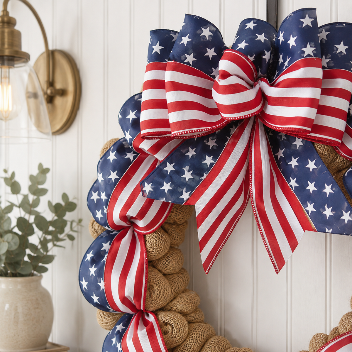 🌿 Pine Cone Wreath with Bow | Front Door Decoration