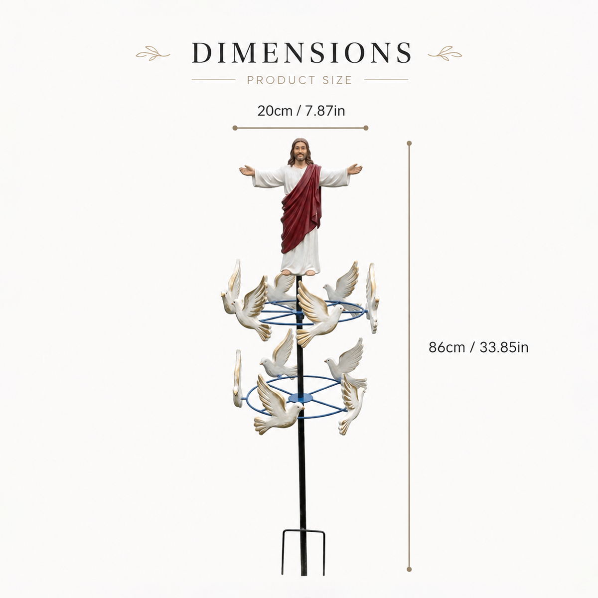 ✝️The Divine Jesus & Holy Dove Garden Wind Spinner🕊️