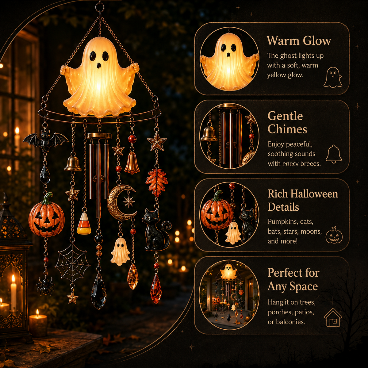 👻Haunted Glow Ghost Wind Chime