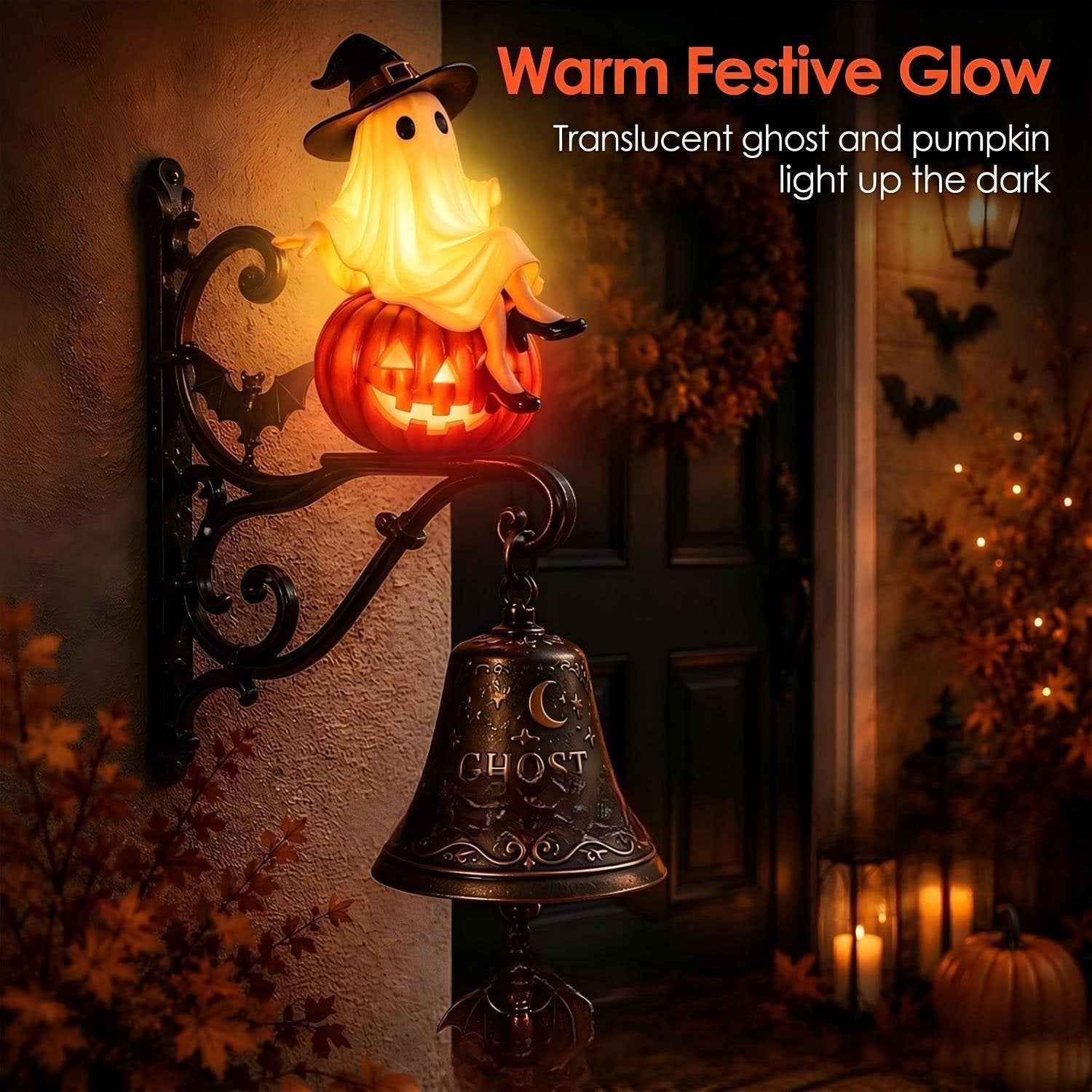 🎃✨ Today Only 49% OFF✨ Vintage Ghost Bell Halloween Decor | Retro Charm by Day, Magical Glow by Night