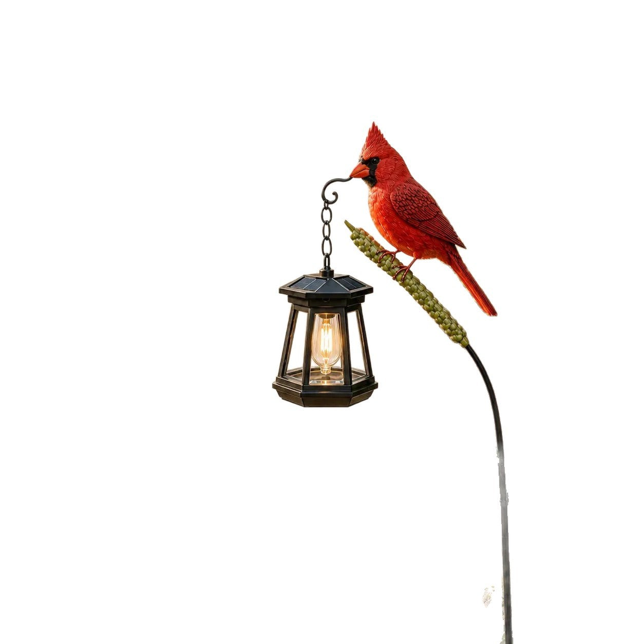 🐦  Metal Redbird Solar Garden Stake