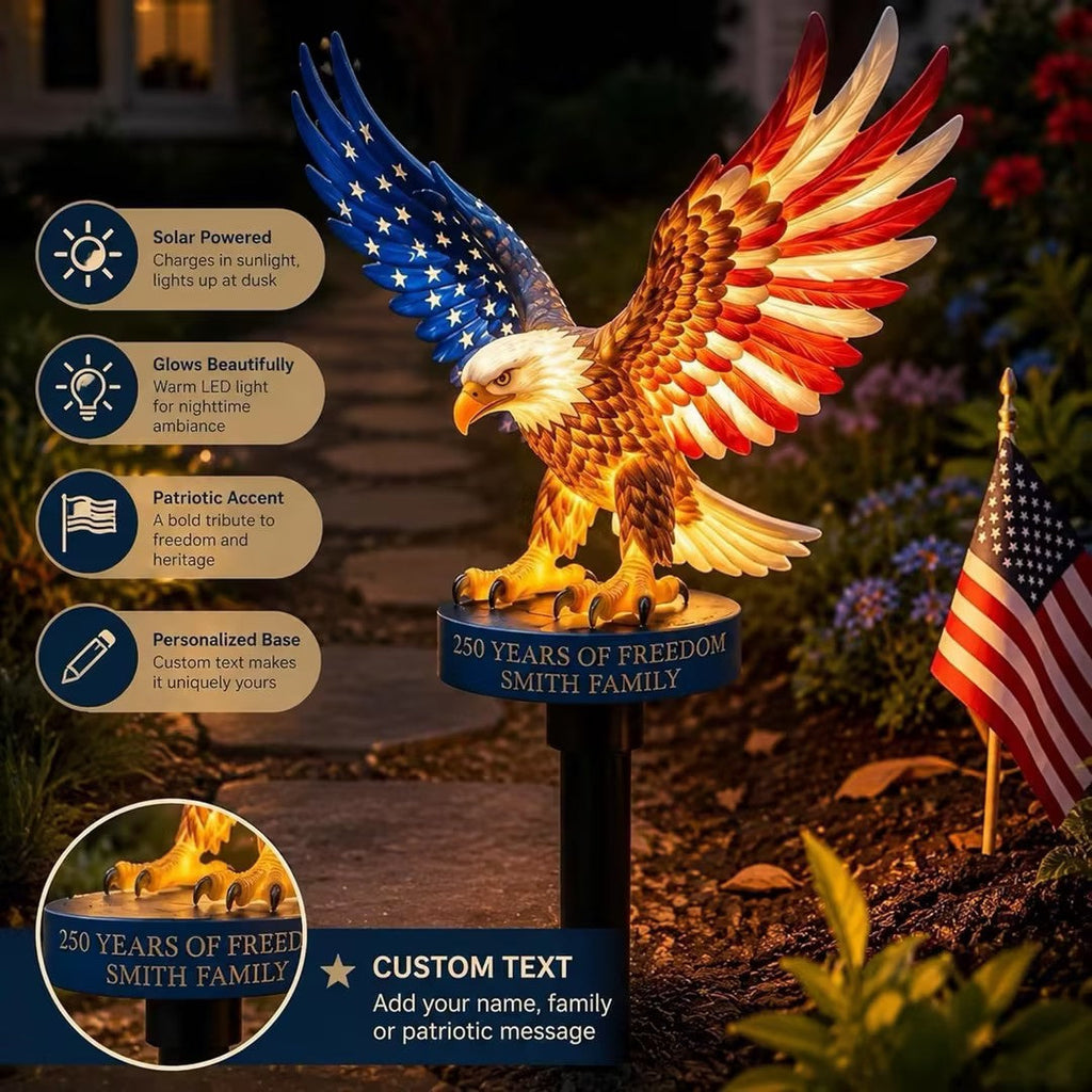 🦅 Personalized Solar Eagle Garden Light