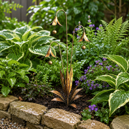 🔔 Enchanting Blue Bellflower Garden Stakes – Add Charm & Gentle Melody to Your Outdoor Space