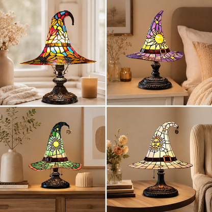 ♠️Witch Hat Stained Glass Style Night Light🎁