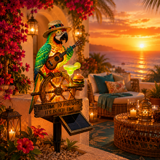 🌴Powered Parrot Garden Light- "Welcome to Paradise"