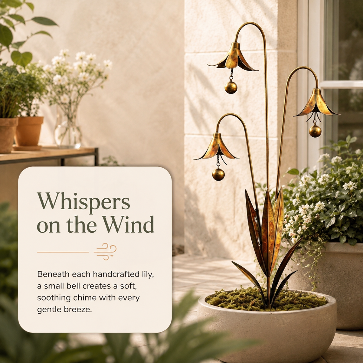 🔔 Enchanting Blue Bellflower Garden Stakes – Add Charm & Gentle Melody to Your Outdoor Space