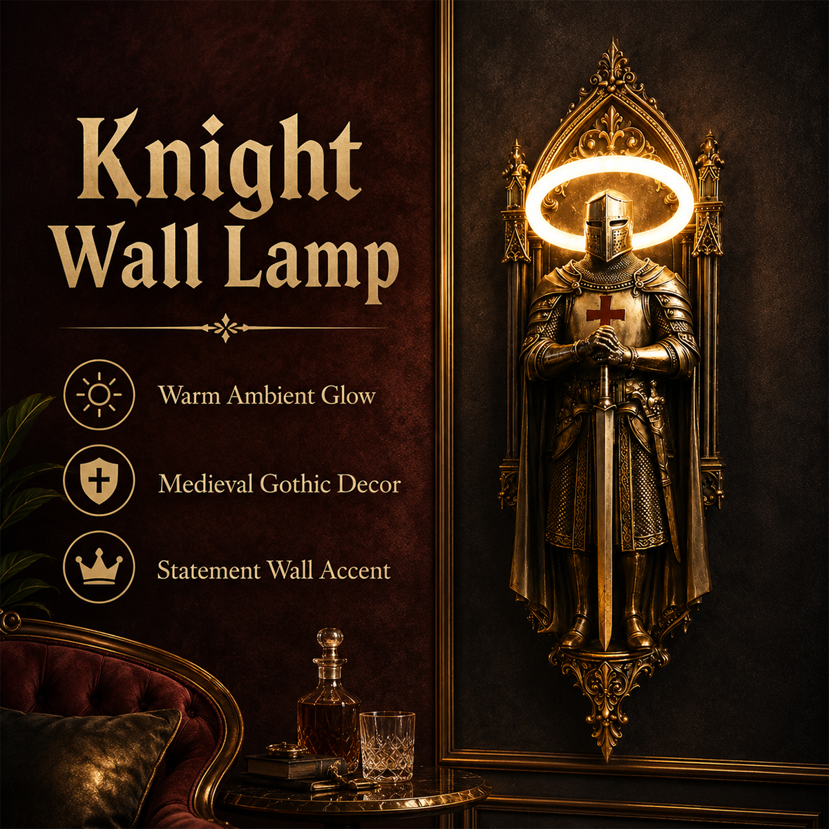 🛡️Illuminate Your Space With The Honor-Knight Wall Lamp✝️⚔️
