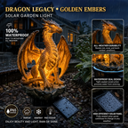 🐉Gothic Dragon Golden Fire Solar Landscape Light✨
