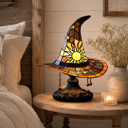 ♠️Witch Hat Stained Glass Style Night Light🎁