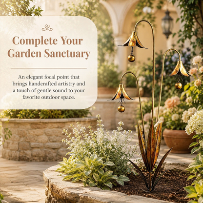 🔔 Enchanting Blue Bellflower Garden Stakes – Add Charm & Gentle Melody to Your Outdoor Space