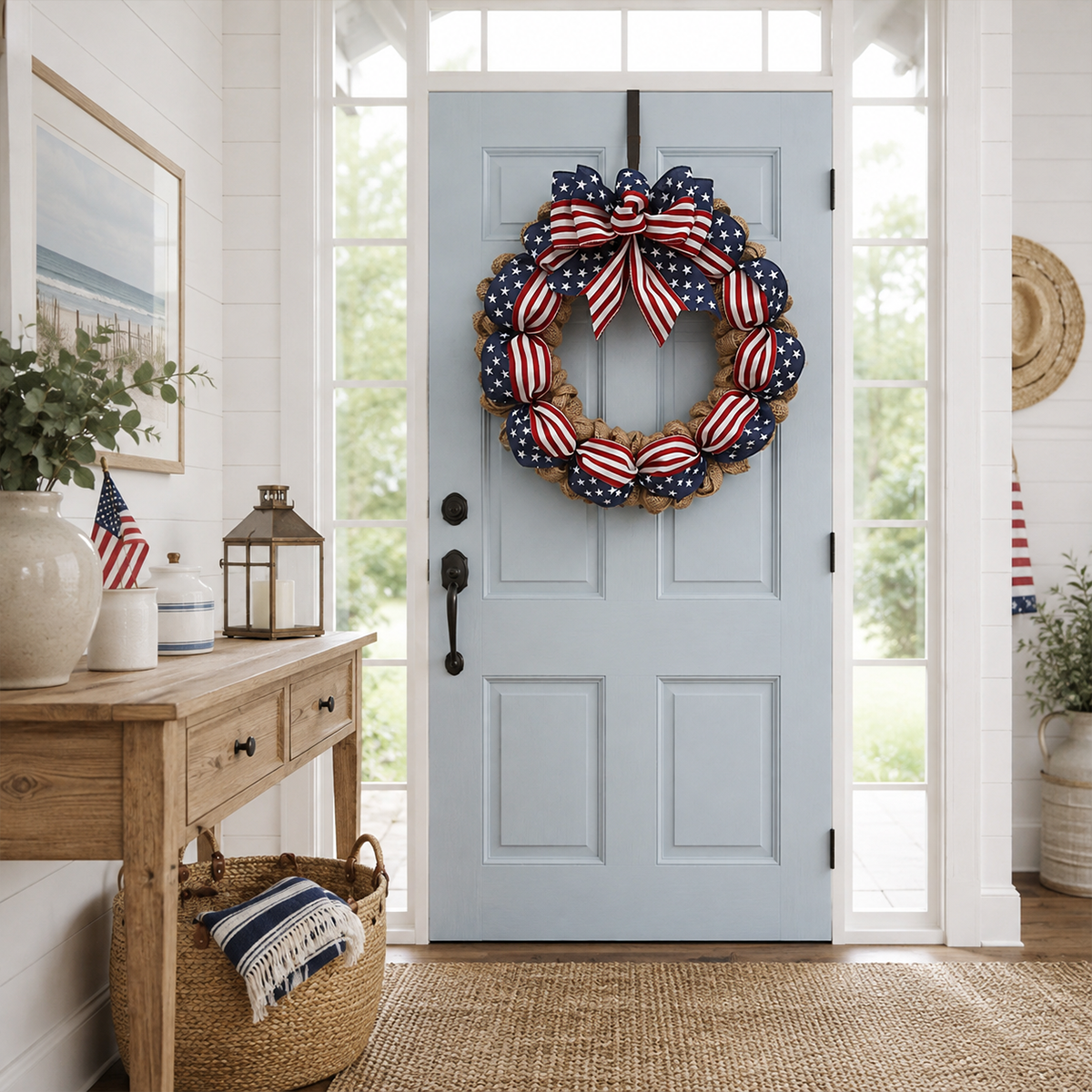 🌿 Pine Cone Wreath with Bow | Front Door Decoration