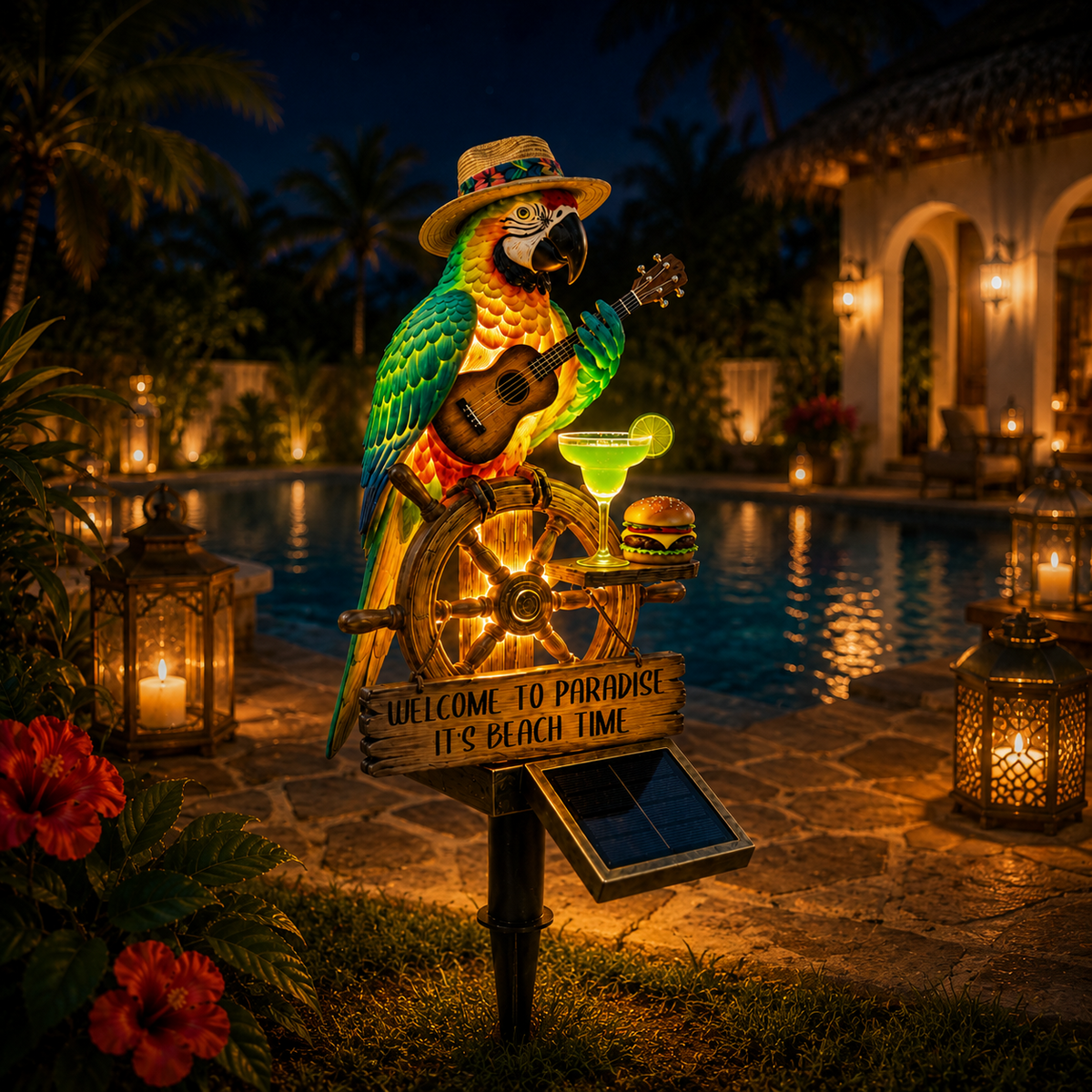 🌴Powered Parrot Garden Light- "Welcome to Paradise"
