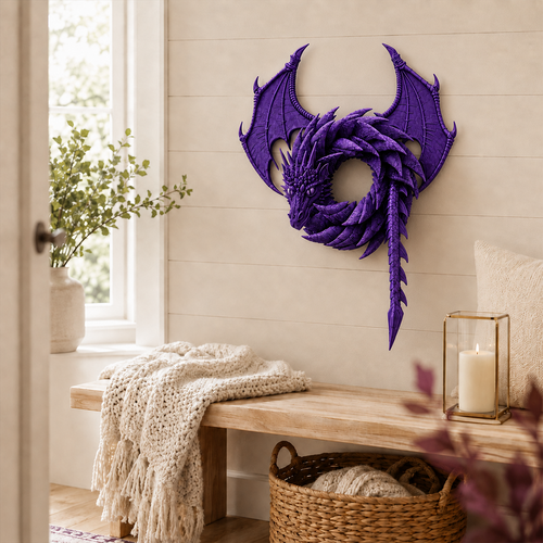 💜Enchanting Fantasy! ✨Handmade Dragon Wreath🐉