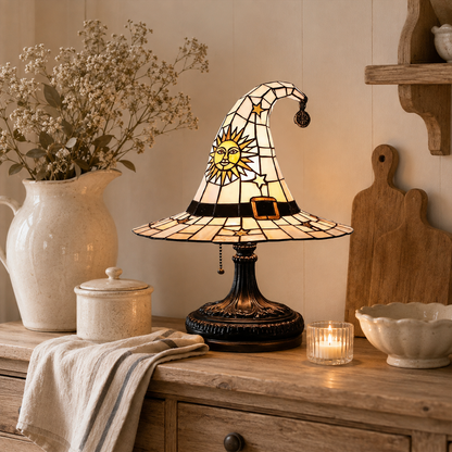 ♠️Witch Hat Stained Glass Style Night Light🎁