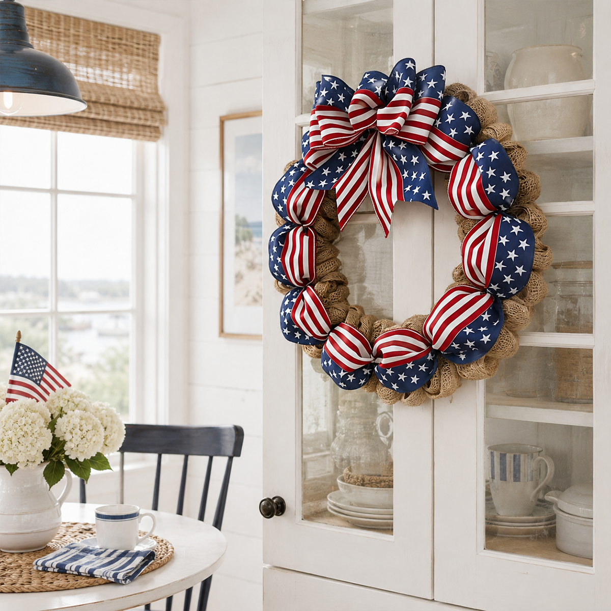 🌿 Pine Cone Wreath with Bow | Front Door Decoration