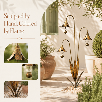 🔔 Enchanting Blue Bellflower Garden Stakes – Add Charm & Gentle Melody to Your Outdoor Space