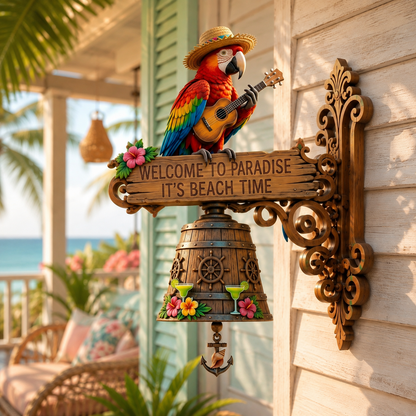 🐠 "Island Vibes Lover Paradise Welcome to Paradise" Tropical Wall Bell
