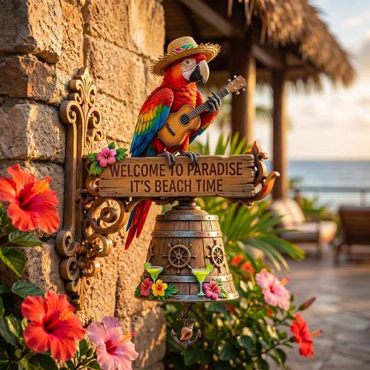 🐠 "Island Vibes Lover Paradise Welcome to Paradise" Tropical Wall Bell