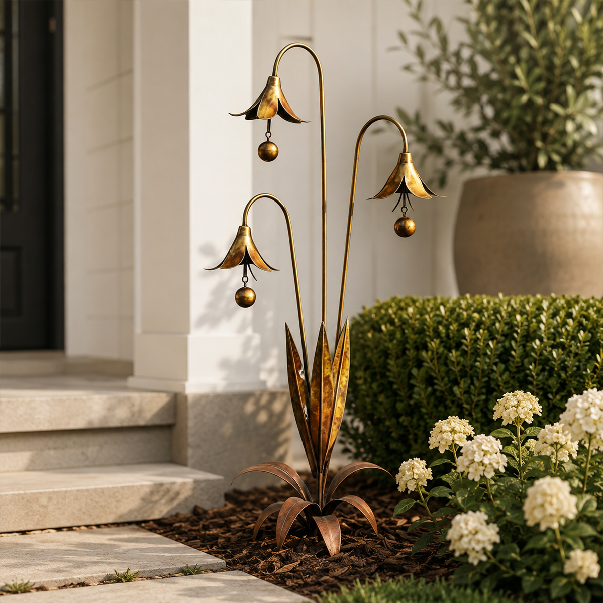 🔔 Enchanting Blue Bellflower Garden Stakes – Add Charm & Gentle Melody to Your Outdoor Space