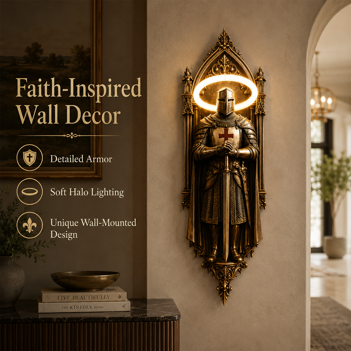 🛡️Illuminate Your Space With The Honor-Knight Wall Lamp✝️⚔️