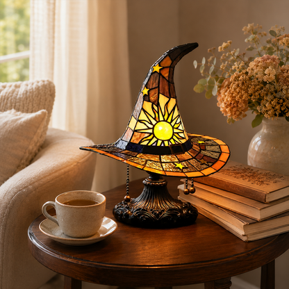 ♠️Witch Hat Stained Glass Style Night Light🎁