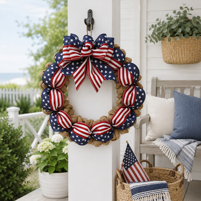 🌿 Pine Cone Wreath with Bow | Front Door Decoration