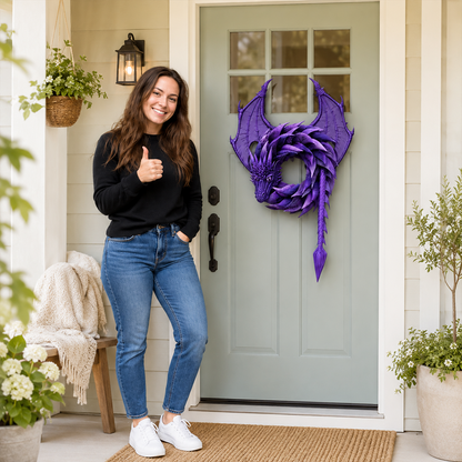 💜Enchanting Fantasy! ✨Handmade Dragon Wreath🐉