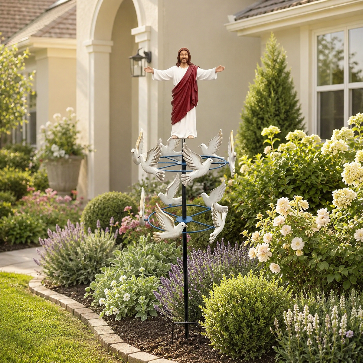 ✝️The Divine Jesus & Holy Dove Garden Wind Spinner🕊️