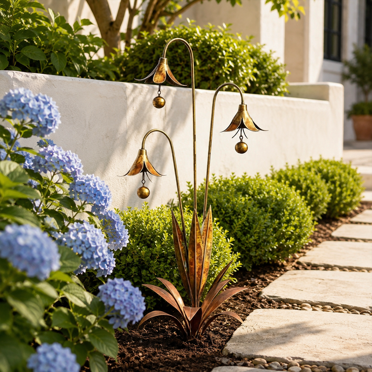 🔔 Enchanting Blue Bellflower Garden Stakes – Add Charm & Gentle Melody to Your Outdoor Space