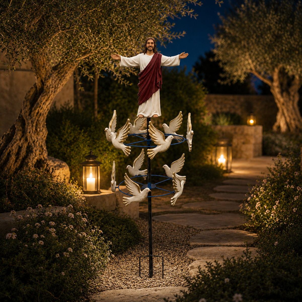 ✝️The Divine Jesus & Holy Dove Garden Wind Spinner🕊️