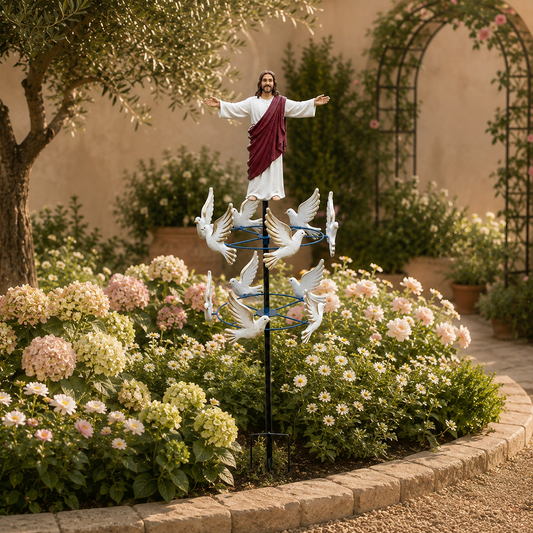 ✝️The Divine Jesus & Holy Dove Garden Wind Spinner🕊️