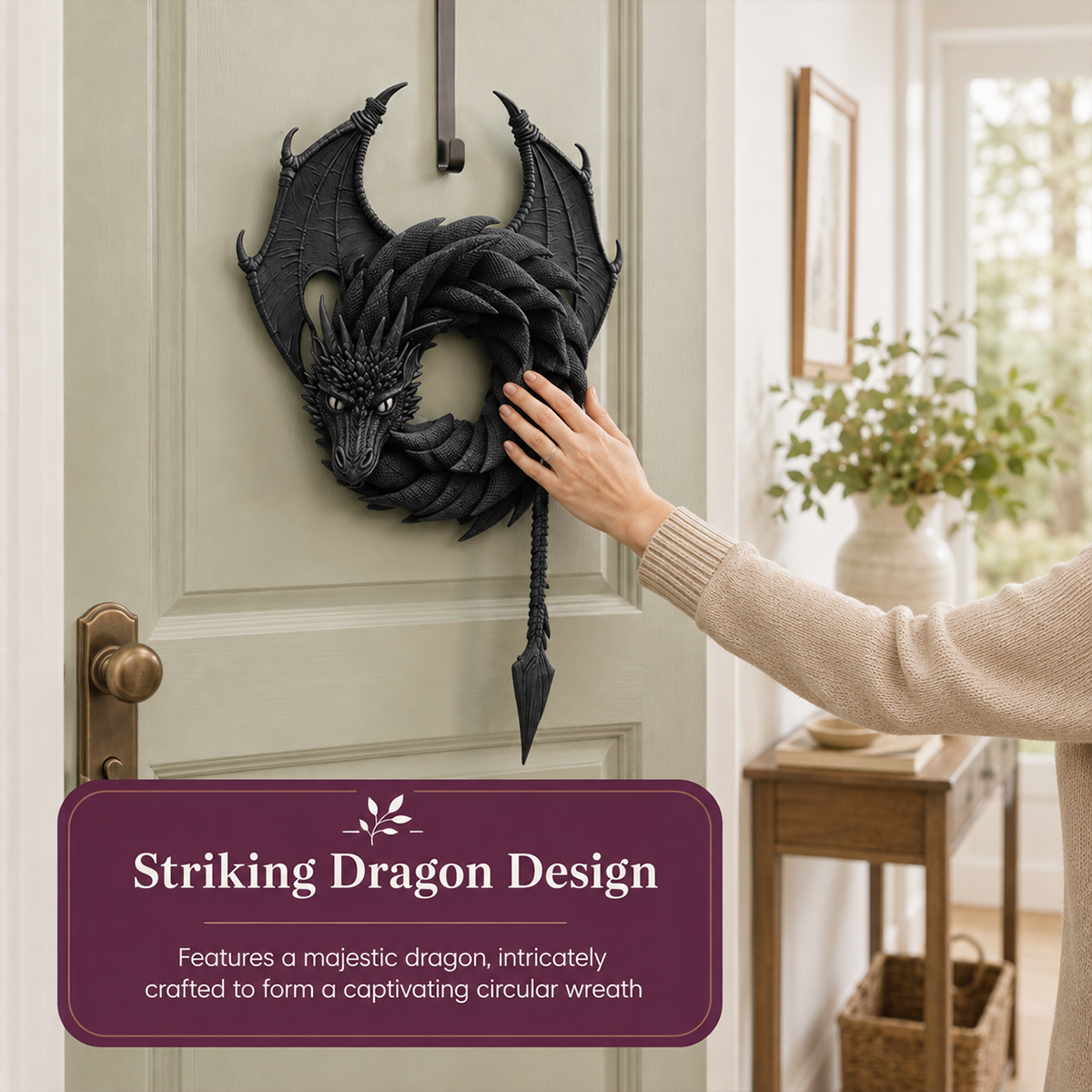 💜Enchanting Fantasy! ✨Handmade Dragon Wreath🐉