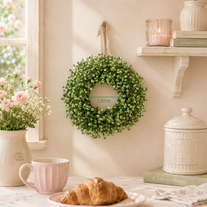 🌿 Artificial Floral Wreath 30cm | Spring Door Wall Decor