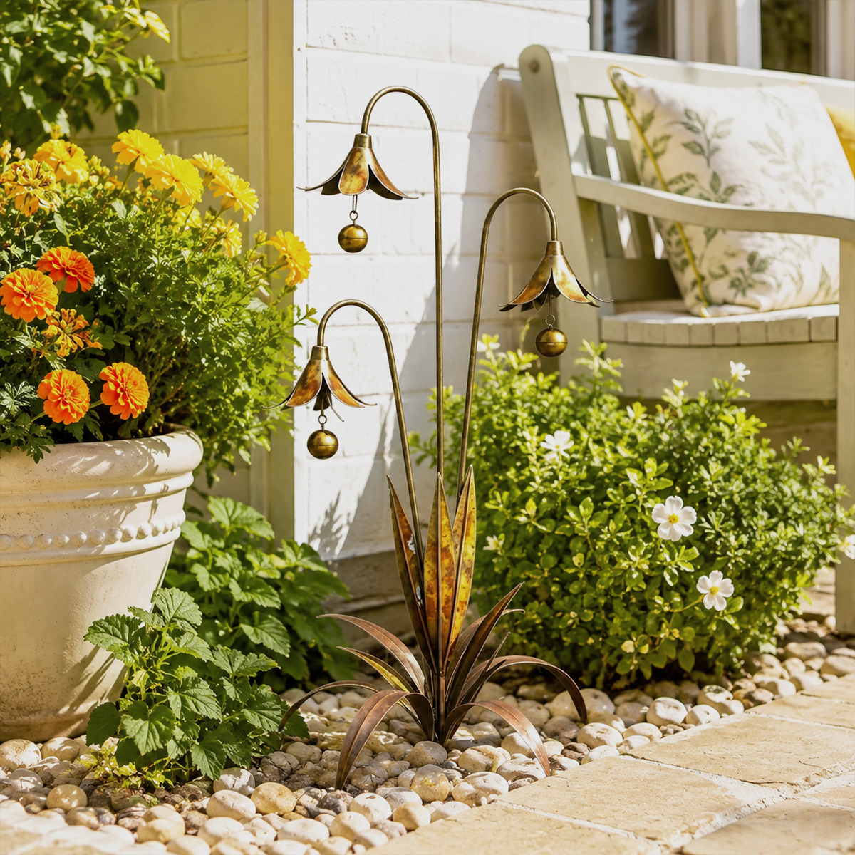 🔔 Enchanting Blue Bellflower Garden Stakes – Add Charm & Gentle Melody to Your Outdoor Space