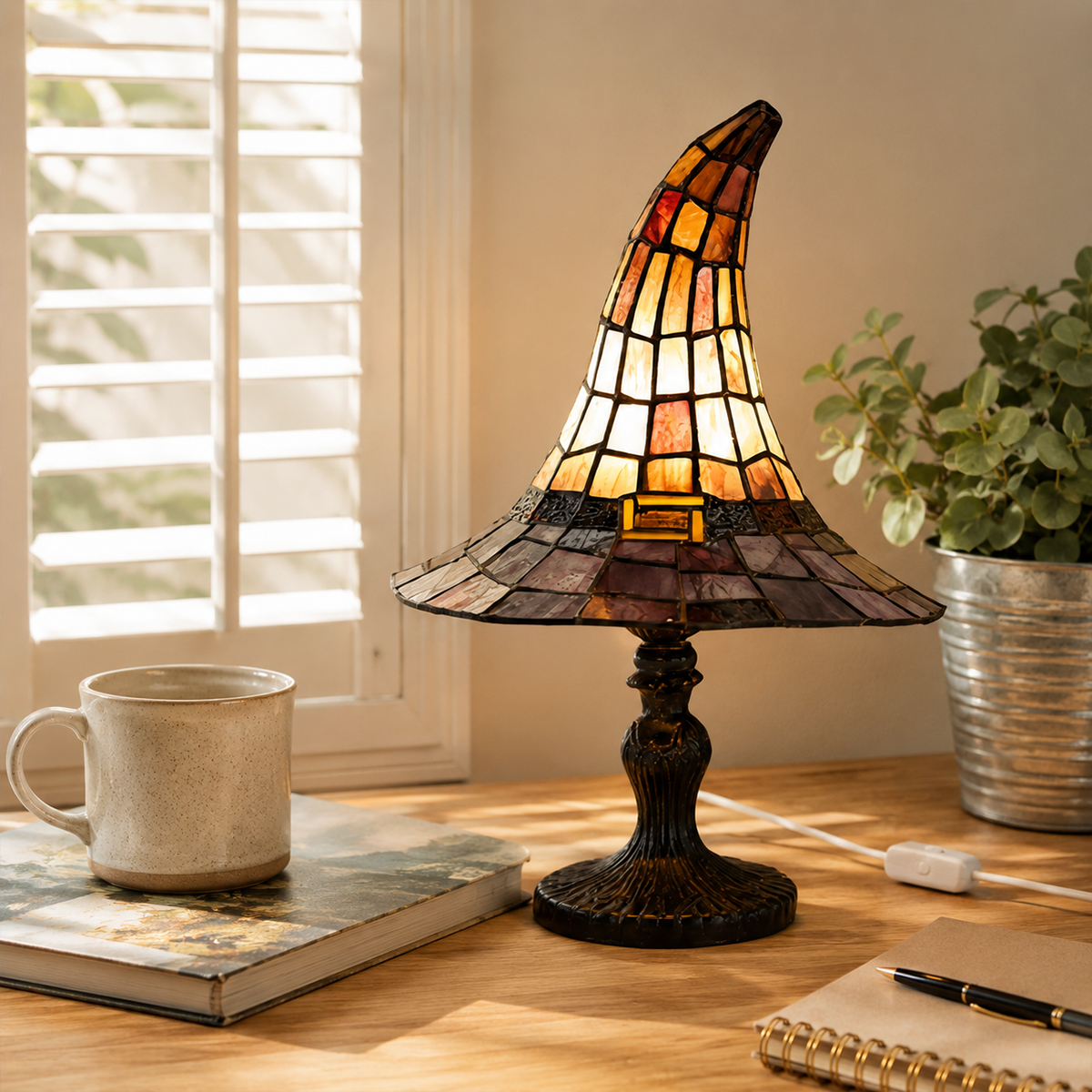 ♠️Witch Hat Stained Glass Style Night Light🎁