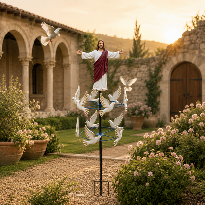 ✝️The Divine Jesus & Holy Dove Garden Wind Spinner🕊️