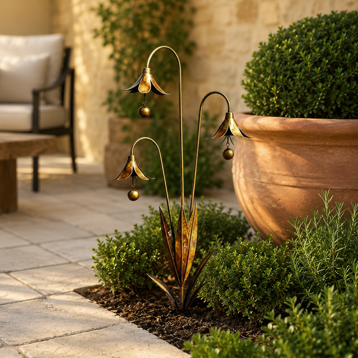 🔔 Enchanting Blue Bellflower Garden Stakes – Add Charm & Gentle Melody to Your Outdoor Space