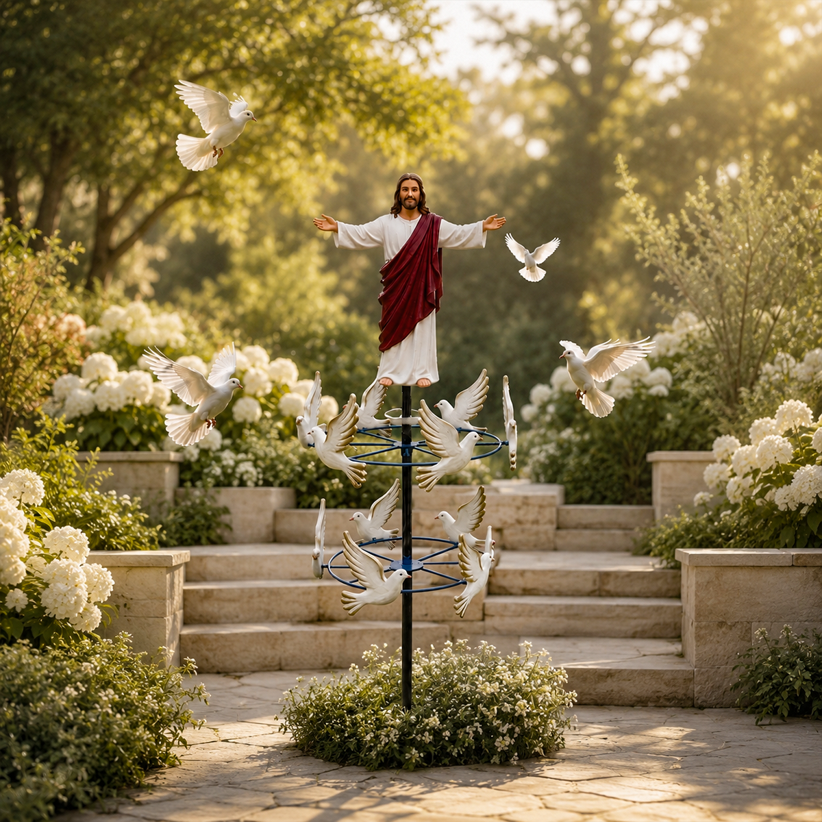 ✝️The Divine Jesus & Holy Dove Garden Wind Spinner🕊️