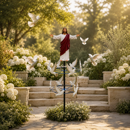 ✝️The Divine Jesus & Holy Dove Garden Wind Spinner🕊️