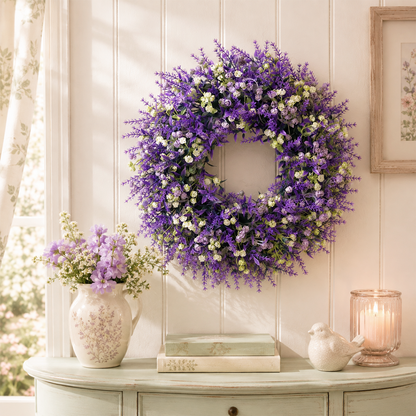 🌿 Artificial Floral Wreath 30cm | Spring Door Wall Decor