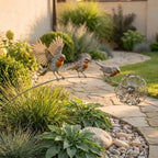 🔥Last Day 70% OFF🔥🌼 Metal Branch Garden Stake with Robin Bird 🍃 Dandelion Wind Sculpture Outdoor Yard Decor✨