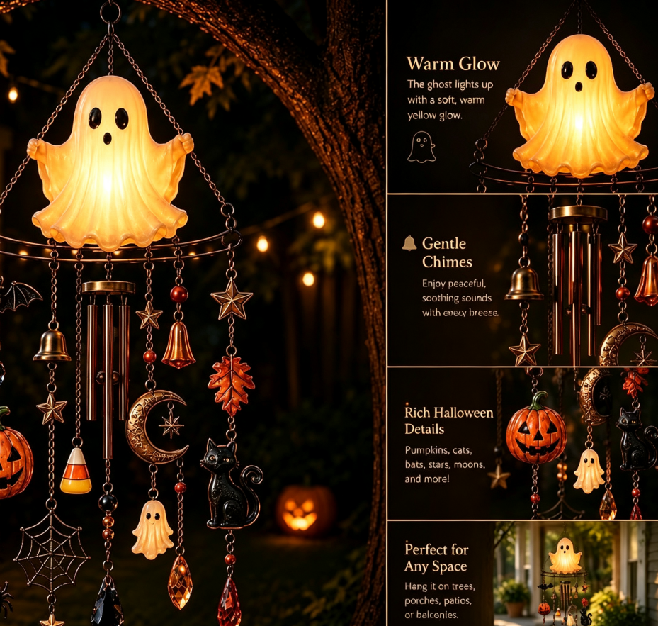 👻Haunted Glow Ghost Wind Chime