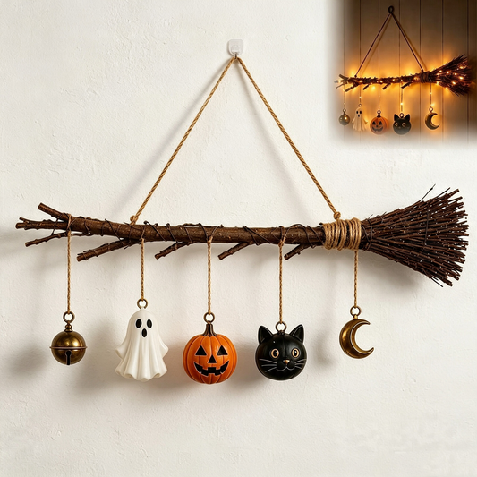 🎃Glowing Witch Broom Wall Hanging | The Perfect Halloween Accent for Any Space