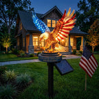 🦅 Personalized Solar Eagle Garden Light – A Glowing Tribute to American Freedom