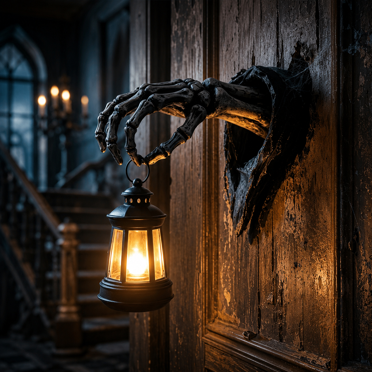 🔥🕯️Light Up The Dark Side-Skeleton Hand Wall Lantern💀🖤