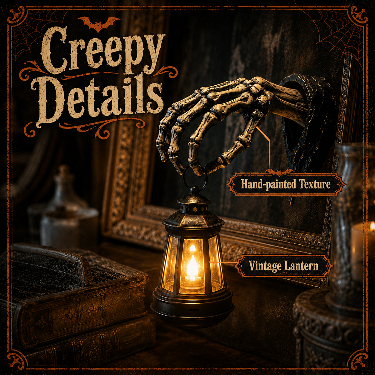 🔥🕯️Light Up The Dark Side-Skeleton Hand Wall Lantern💀🖤
