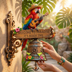 🔥Last Day 49% OFF Sola🔥-🐠 "Island Vibes Lover Paradise Welcome to Paradise" Tropical Wall Bell