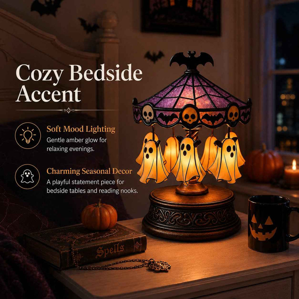 👻 Ghost Carousel Night Light – Add Magical Halloween Glow to Your Room 🎃