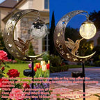 🌙🔥 Limited Time 50% OFF🔥 Solar Hummingbird Moon Garden Light | Elegant Outdoor Stake Lantern for Your Garden