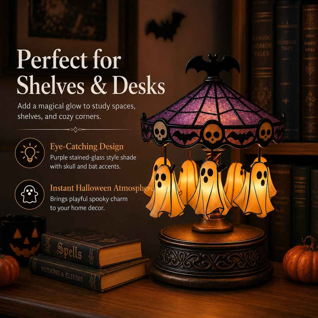 👻 Ghost Carousel Night Light – Add Magical Halloween Glow to Your Room 🎃